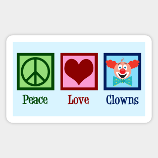 Peace Love Clowns Sticker